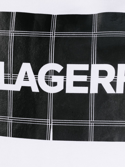 Shop Karl Lagerfeld Grid-pattern Branded Pajama Set In Black