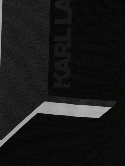 Shop Karl Lagerfeld Logo-print Cotton Hoodie In Black