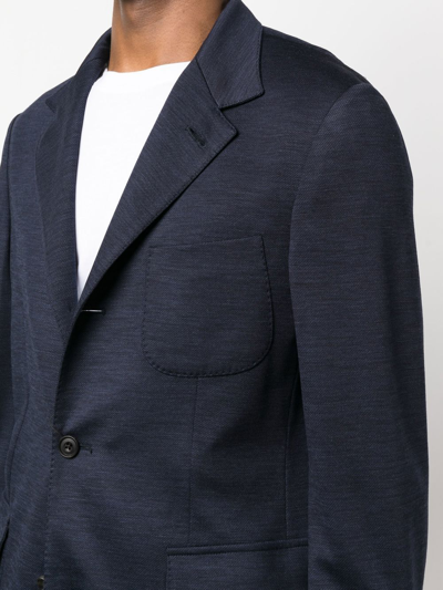 Shop Corneliani Single-breasted Tailored Blazer In Blue