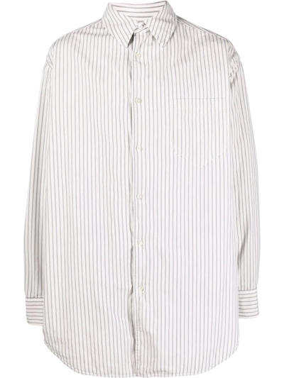 Shop Maison Margiela Stripe-print Padded Shirt In White