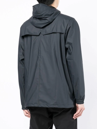 Shop Rains Storm Breaker Zip-up Hooded Jacket In Blue