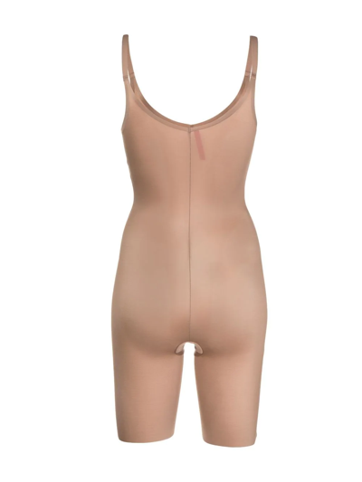 Shop Spanx Open-front Contour Bodysuit In Brown