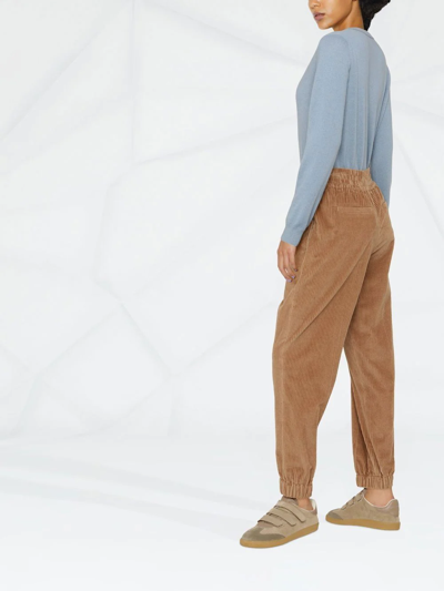 Brunello Cucinelli Tapered Corduroy Trousers In Brown