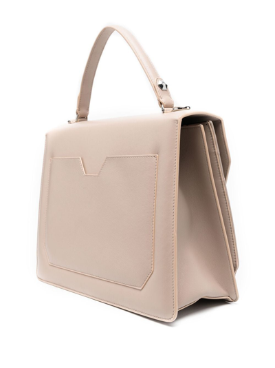 Shop Philipp Plein Quilted Leather Top-handle Bag In Neutrals