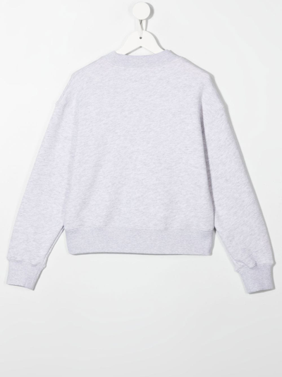 Shop Palm Angels Bear-print Cotton Sweatshirt In Grey