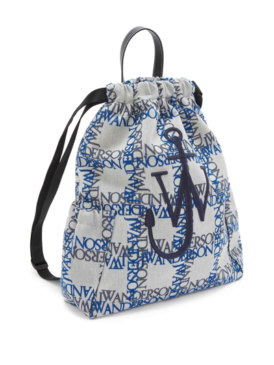 Shop Jw Anderson Anchor Logo-print Backpack In Blue