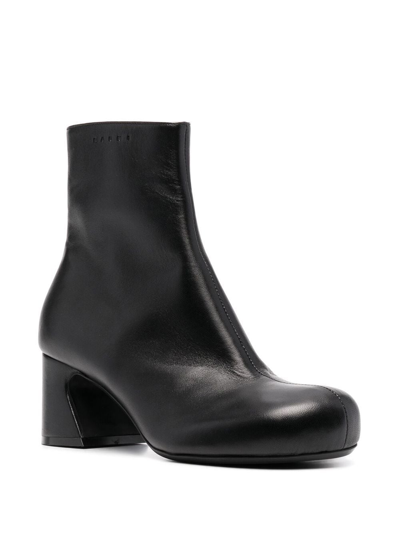 Shop Marni Zipped Ankle Boots In Black