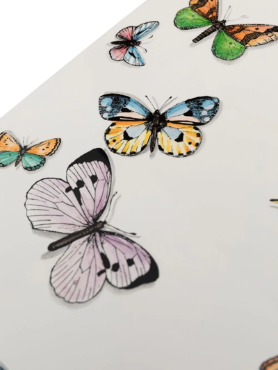 Fornasetti Butterfly-print Wood Tray In White