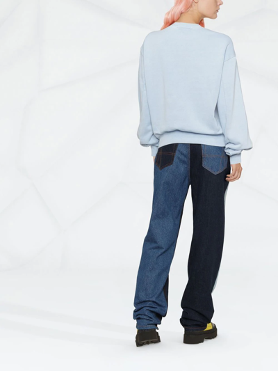 Shop Ksubi Long-sleeved Cotton Sweatshirt In Blue