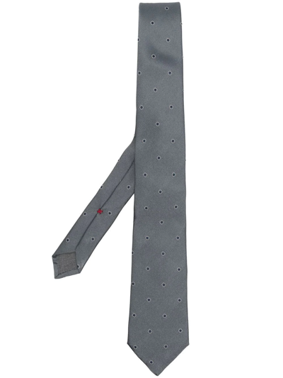 Brunello Cucinelli Jacquard Silk Tie In Grey