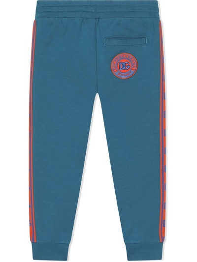 Shop Dolce & Gabbana Dg Logo-tape Track Trousers In Blue