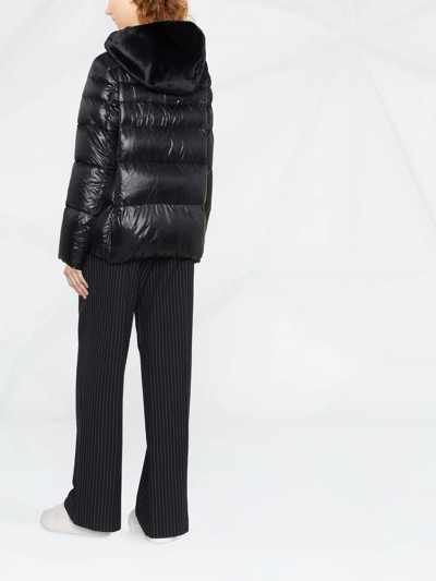 Shop Herno Quilted Hooded Puffer Jacket In Black