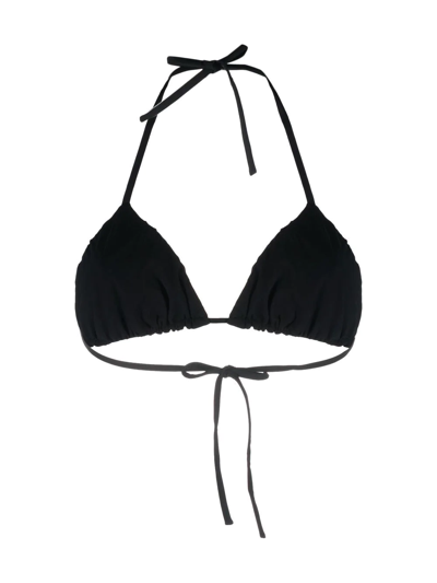 Misbhv Monogram-print Halterneck Bikini Top In Black