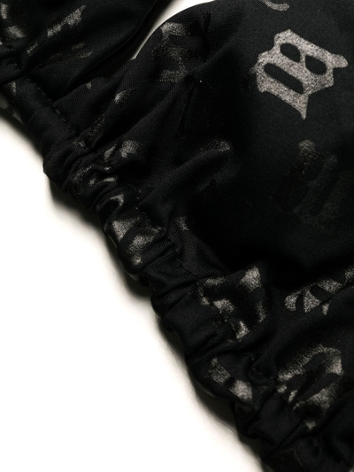 Misbhv Monogram-print Halterneck Bikini Top In Black