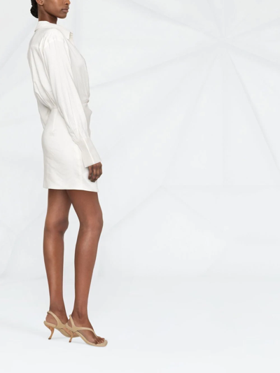 Shop Gauge81 Naha Wrap-skirt Shirt Dress In White