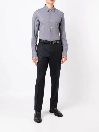 Shop Hugo Boss Straight-leg Tailored Trousers In Black