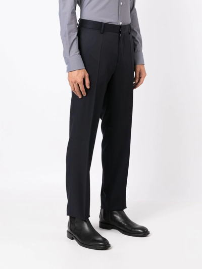 Shop Hugo Boss Straight-leg Tailored Trousers In Black