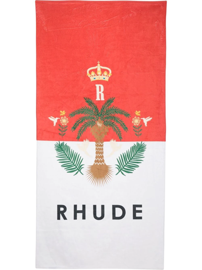 Shop Rhude Graphic-print Terry Towel In White