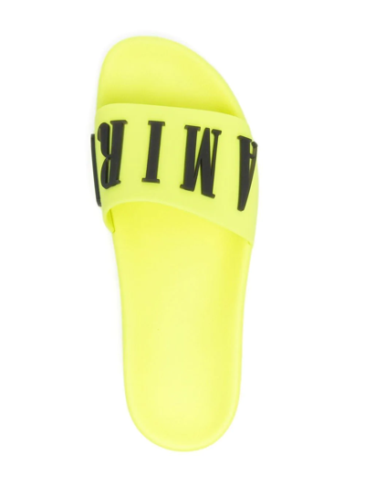 Amiri Logo-embossed Rubber Slides In Yellow