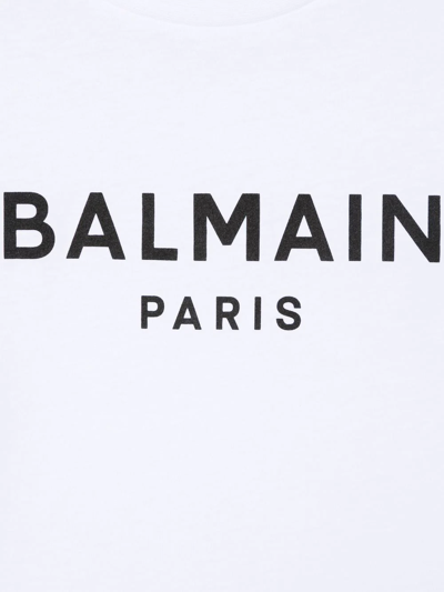 Balmain Logo Crew-neck T-shirt In White