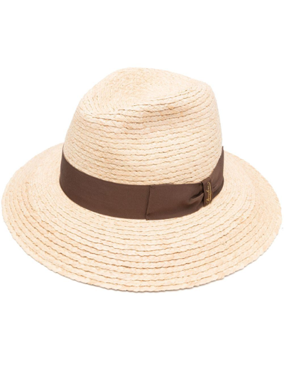 Shop Borsalino Bruno Straw Hat In Neutrals