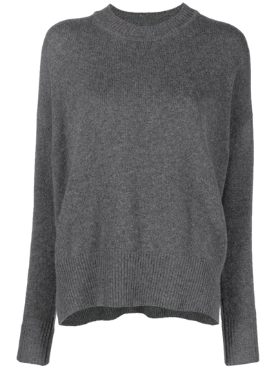 Shop Jil Sander Long-sleeved Cashmere Jumper In Grey