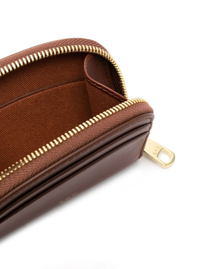 Shop Apc Demi-lune Mini Compact Wallet In Brown