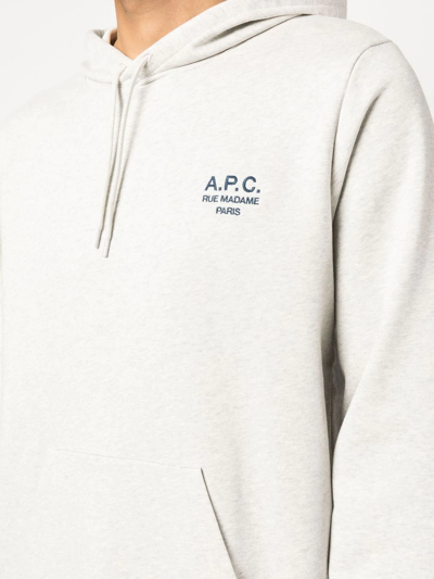 Shop Apc Marvin Logo-print Pullover Hoodie In Neutrals
