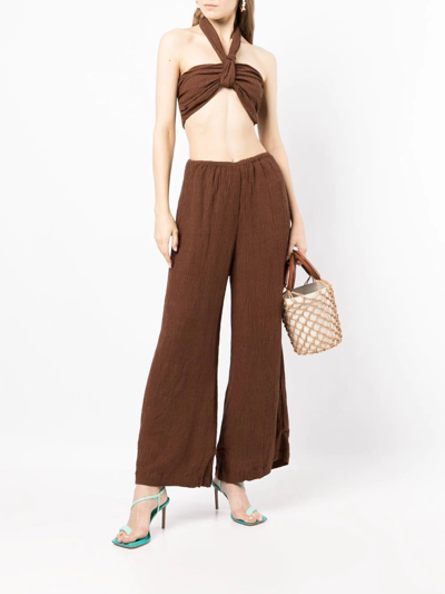 Shop Faithfull The Brand Glenda Halterneck Top In Brown