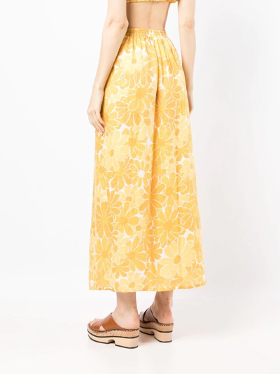 Faithfull The Brand Danita Floral-print Linen Maxi Skirt In Orange