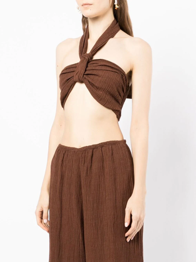 Shop Faithfull The Brand Glenda Halterneck Top In Brown