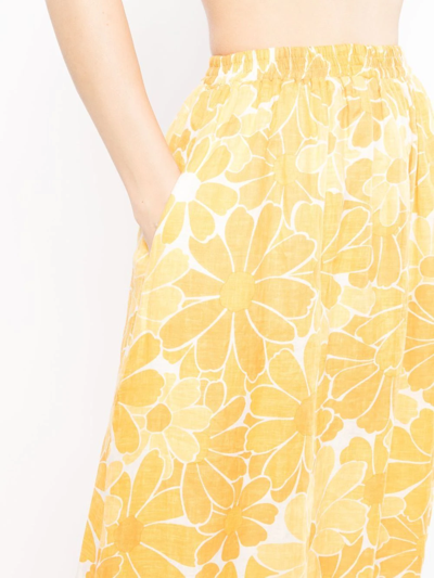 Faithfull The Brand Danita Floral-print Linen Maxi Skirt In Orange