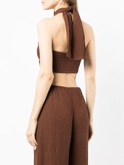 Shop Faithfull The Brand Glenda Halterneck Top In Brown