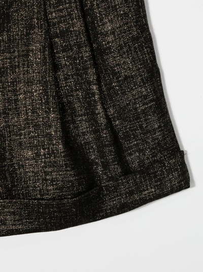 Shop Balmain Metallic High-waisted Shorts In Black