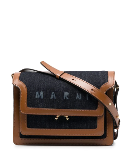 Shop Marni Trunk Crossbody Bag In Blue