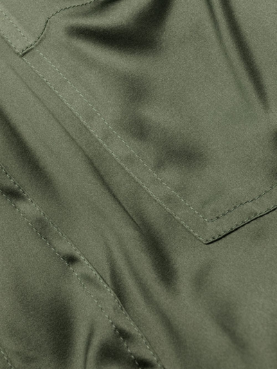 Tom Ford Logo-waist Silk Pyjama Trousers In Green