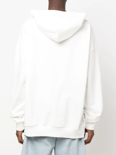 Shop Blue Sky Inn Beach-print Cotton Hoodie In White