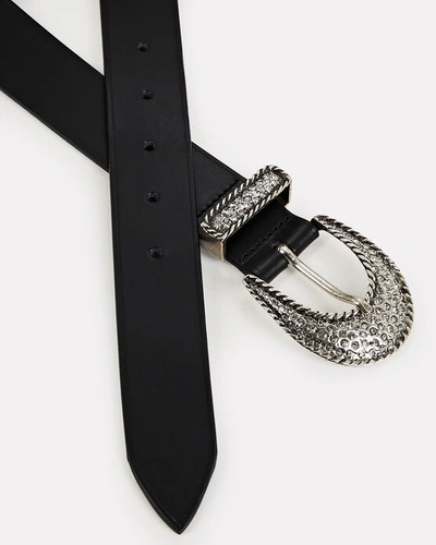 Shop Maison Boinet Leather Buckle Belt In Black