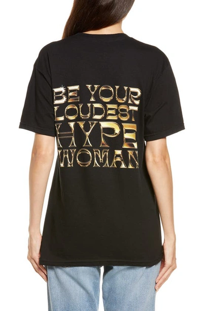 Shop Viva La Bonita Hype Woman Candy Paint Cotton Graphic Tee In Black/ Gold