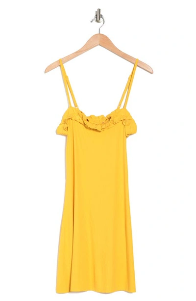 Shop Bb Dakota By Steve Madden One Summer Night Rib Minidress In Sunflower Yellow