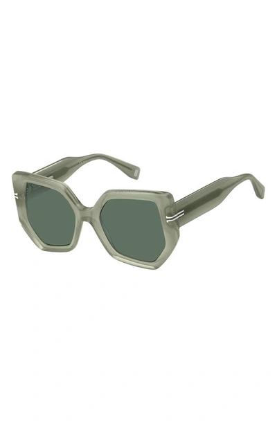 Shop Marc Jacobs Geometric Sunglasses In Green / Green