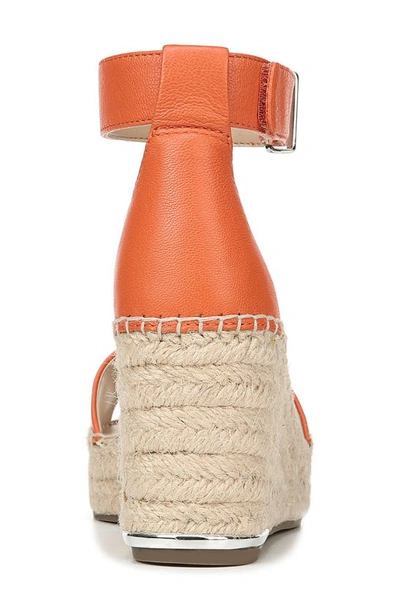 Shop Franco Sarto Clemens Espadrille Wedge Sandal In Orange Leather