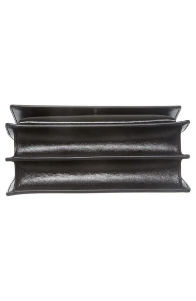 Shop Saint Laurent Medium Sunset Calfskin Leather Shoulder Bag In Noir