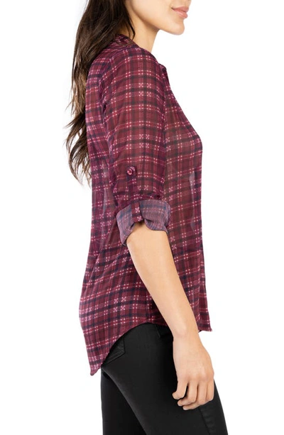 Shop Kut From The Kloth Jasmine Top In Sketchy Plain Burgundy