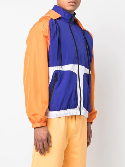 Shop Msgm Colour-block Bomber Jacket In Blau