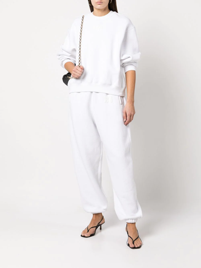 Alexander Wang Women Essential Terry Crew Sweatshirt With Puff Paint Logo In White