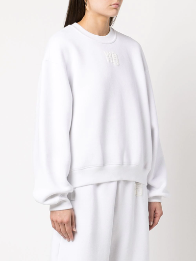 Shop Alexander Wang Logo-print Cotton Sweatshirt In White