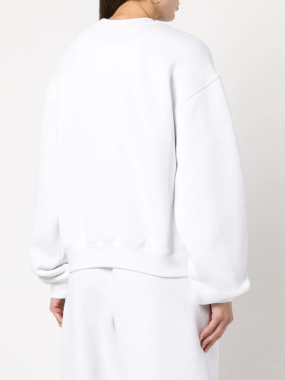 Alexander Wang Women Essential Terry Crew Sweatshirt With Puff Paint Logo In White