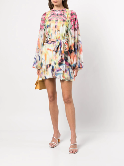 Shop Alexis Leonie Printed Mini Dress In Mehrfarbig