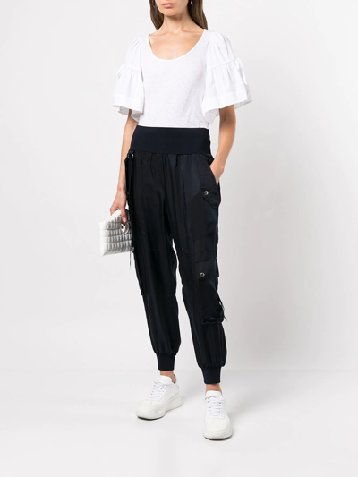 Shop Cinq À Sept Harmony Tapered Cargo Trousers In Blau